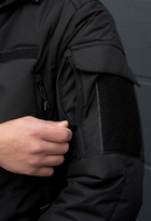 Куртка зимняя тактическая на молнии с капюшоном XS polk black - изображение 9