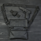 Тактическая кожаная сумка с кобурой, мужской мессенджер, барсетка - SW-728 черный слинг - изображение 4
