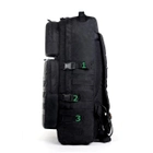Армейский туристический тактический крепкий рюкзак на 60 литров Черный с поясным ремнем - зображення 4