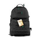 Походный тактический рюкзак на 40 литров Черный с поясным ремнем - изображение 3