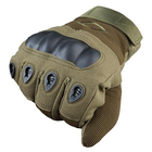 Тактичні рукавички із закритими пальцями та посиленим протектором розмір L оливкові GLG2205 - зображення 3
