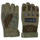 Тактичні рукавички із закритими пальцями та посиленим протектором розмір L оливкові GLG2205 - зображення 4