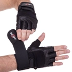 Перчатки тактические кожаные без пальцев , военные перчатки, перчатки многоцелевые размер S Черные SB-161085 - изображение 4