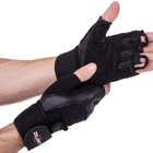 Перчатки тактические кожаные без пальцев , военные перчатки, перчатки многоцелевые размер XL Черные SB-161085 - изображение 5