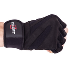 Тактичні рукавички без пальців, військові рукавички, багатоцільові рукавички шкіряні розмір L Чорні SB-161070 - зображення 5