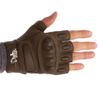 Тактические перчатки с открытыми пальцами SILVER KNIGHT размер XL оливковые BC-7053 - изображение 5