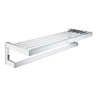 Держатель для полотенец с полкой GROHE Selection Cube 40804000 600мм прямоугольный металлический хром