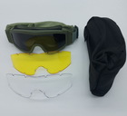 Тактичні окуляри-маска зі змінними лінзами RK3 Green - зображення 3