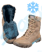 Берці зимові черевики тактичні чоловічі, туфлі тактичні чоловічі берці зимові, натуральна шкіра, розмір 45, Bounce ar. BL-HK-1045, колір хакі - зображення 1