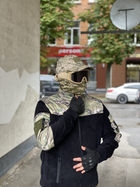 Кофта флисовая мужская военная тактическая с липучками под шевроны ВСУ (ЗСУ) Мультикам 8045 52 размер черная TR_1127 - изображение 6