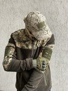Кофта флисовая мужская военная тактическая с липучками под шевроны ВСУ (ЗСУ) Пиксель 8029 56 размер хаки TR_1127 - изображение 6