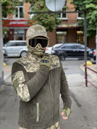 Кофта флисовая мужская военная тактическая с липучками под шевроны ВСУ (ЗСУ) Пиксель 8025 48 размер хаки TR_1127 - изображение 5
