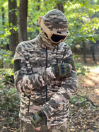 Кофта флисовая мужская военная тактическая с липучками под шевроны ВСУ (ЗСУ) Пиксель 8709 46 размер хаки TR_1074 - изображение 3