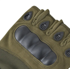 Тактичні рукавички безпалі олива розмір L - зображення 6