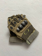 Тактичні рукавички безпалі олива розмір L - зображення 9