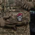 Шеврон на липучці М-Тас Череп у береті (Десантно-Штурмові війська) - зображення 5