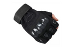 Перчатки без пальцев для велосипедиста, штурмовые тактические Oakley Беспалые Размер L Черные (KG-1048) - изображение 3
