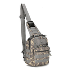 Мужская тактическая сумка через плечо UTM 31 x 23 см - 6 литров однолямочный мини рюкзак Серый пиксель - изображение 4
