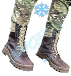 Берці зимові черевики тактичні чоловічі, туфлі тактичні чоловічі берці зимові, натуральна шкіра, розмір 46, Bounce ar. BЕ-ВА-1046, колір коричневий - зображення 2