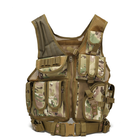 Жилет тактический AOKALI Outdoor A60 (Camouflage CP) камуфляжный водонепроницаемый с карманом LOZ - изображение 1