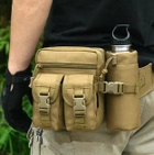 Тактическая сумка на пояс мультикам. Поясная сумка. Военная бананка для ВСУ. Цвет песочный - изображение 1