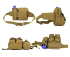 Тактическая сумка на пояс мультикам. Поясная сумка. Военная бананка для ВСУ. Цвет песочный - изображение 7