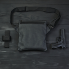 Тактическая кожаная сумка с кобурой черный / месенджер / слинг / мужская - изображение 7