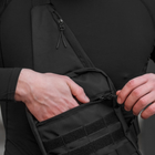 Тактична сумка з кобурою / чорна/ чоловіча/ месенджер/ 6 кишень/ Cordura - зображення 7