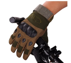 Тактичні рукавички Закриті з посиленим протектором OAKLEY, оливкові L - зображення 2