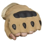 Тактичні рукавички з відкритими пальцями посилений протектор OAKLEY пісочні L - зображення 4