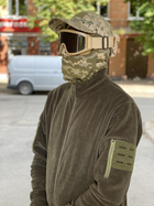 Кофта флисовая мужская военная тактическая с липучками под шевроны ВСУ (ЗСУ) 8049 48 размер хаки (SKU_4403159) - изображение 9