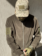 Кофта флисовая мужская военная тактическая с липучками под шевроны ВСУ (ЗСУ) 8049 48 размер хаки (SKU_4403159) - изображение 10
