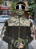 Кофта флисовая мужская военная тактическая с липучками под шевроны ВСУ (ЗСУ) Пиксель 8024 46 размер хаки (SKU_4403134) - изображение 8