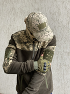 Кофта флисовая мужская военная тактическая с липучками под шевроны ВСУ (ЗСУ) Пиксель 8029 56 размер хаки (SKU_4403139) - изображение 6