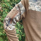 Кофта флисовая мужская военная тактическая с липучками под шевроны ВСУ (ЗСУ) Пиксель 8154 48 размер койот (SKU_4413306) - изображение 7
