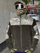 Кофта флисовая мужская военная тактическая с липучками под шевроны ВСУ (ЗСУ) Мультикам 8040 54 размер хаки (SKU_4403150) - изображение 5