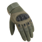 Перчатки тактические Primo Carbon полнопалые, сенсорные, размер L - Army Green - изображение 4