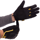 Рукавички тактичні, військові рукавички, багатоцільові рукавички Розмір M Чорно-жовті BC-5629 - зображення 3