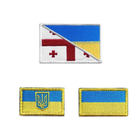 Набор шевронов 3 шт на липучке Флаг Украины и Грузии - изображение 1