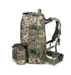 Рюкзак тактический армейский камуфляжный пиксельный коричнево-зеленый 56 литров з сумочками - изображение 3