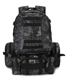 Рюкзак армійський тактичний Kryptek Python чорний 56 літрів із сумочками - зображення 1
