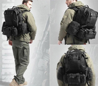 Рюкзак армійський тактичний Kryptek Python чорний 56 літрів із сумочками - зображення 4
