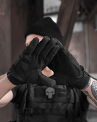 Демисезонные тактические перчатки с флисовой подкладкой Черные XL 20-22 см. - изображение 5