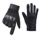 Демисезонные тактические перчатки с флисовой подкладкой Черные XL 20-22 см. - изображение 7