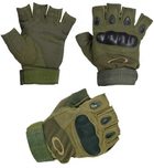 Перчатки тактические с открытыми пальцами усиленный протектор OAKLEY Green M - изображение 3