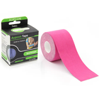 Кінезіо Тейп Kinesiology Tape 5см х 5м розовый індивідуальна упаковка - изображение 1
