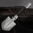 Тактична складна саперна лопата X-BALOG з вбудованим компасом та ножем (чорна) - зображення 1