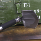Тактична складна саперна лопата X-BALOG з вбудованим компасом та ножем (чорна) - зображення 7