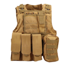 Жилет тактичний військовий Tactical Vest A56 Molle пісочний 46х32х17 см - зображення 2