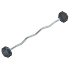 Штанга фіксована вигнута гумова Zelart Rubber Hexagon Barbell TA-6231-25 довжина-95см 25кг